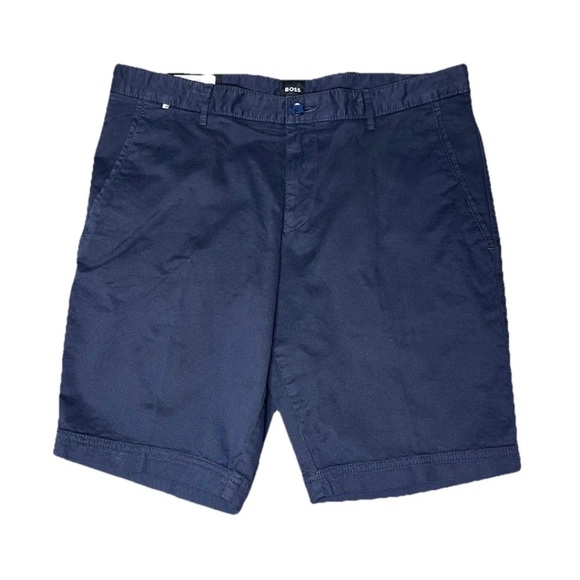 Hugo Boss Navy Blue Slice Slim Fit Shorts Flat Front NWT Men’s US 34R - Picture 1 of 7